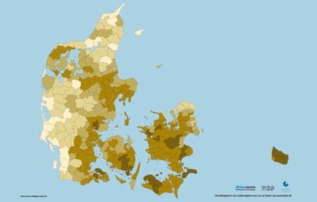 Areal, indbyggertal og skatteprocent